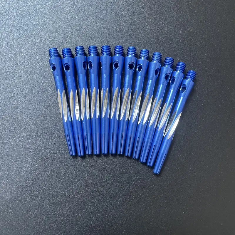 New 12pcs Carved shape high-grade metal dart aluminum rod color carved line set 5 color selection of entertainment accessories