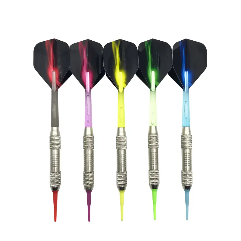 3pcs/set 5 Colors Standard Soft-tip Darts Plastic Shaft Metal Bucket Assembled Flying Professional Throwing Entertainment Game