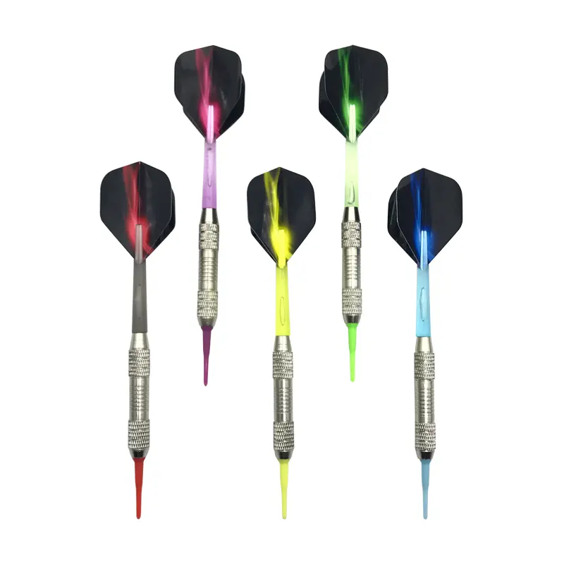 3pcs/set 5 Colors Standard Soft-tip Darts Plastic Shaft Metal Bucket Assembled Flying Professional Throwing Entertainment Game