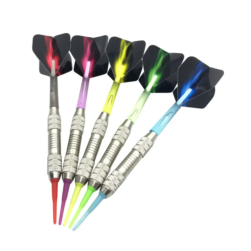 3pcs/set 5 Colors Standard Soft-tip Darts Plastic Shaft Metal Bucket Assembled Flying Professional Throwing Entertainment Game