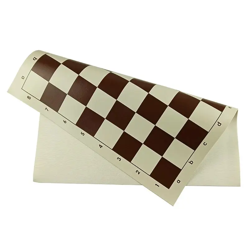 High Quality Portable PVC Roll Leather Soft Chessboard 43cm/16.9in Chess Game Accessories Standard Chessboard