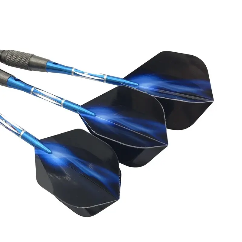 3pcs/set 20g Metal High-grade Hard Imitation Tungsten Steel Dart Needle Training Blue Carved Aluminum Rod Tail Fin Entertainment