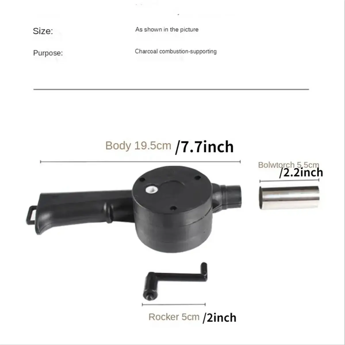 Hand Crank Air Blower Lightweight Manual BBQ Grill Fire Starter Hand-Cranked Barbecue Fan Outdoor Camping Barbecue Picnic Tool
