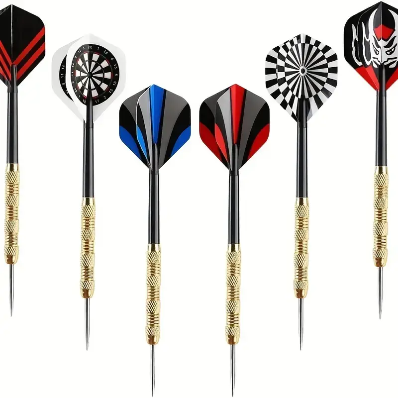 18 Pcs/set Of 14g Iron Plated Copper Dart Needle Black Plastic Rod With 6 Kinds Of Dart Wings Entertainment Game