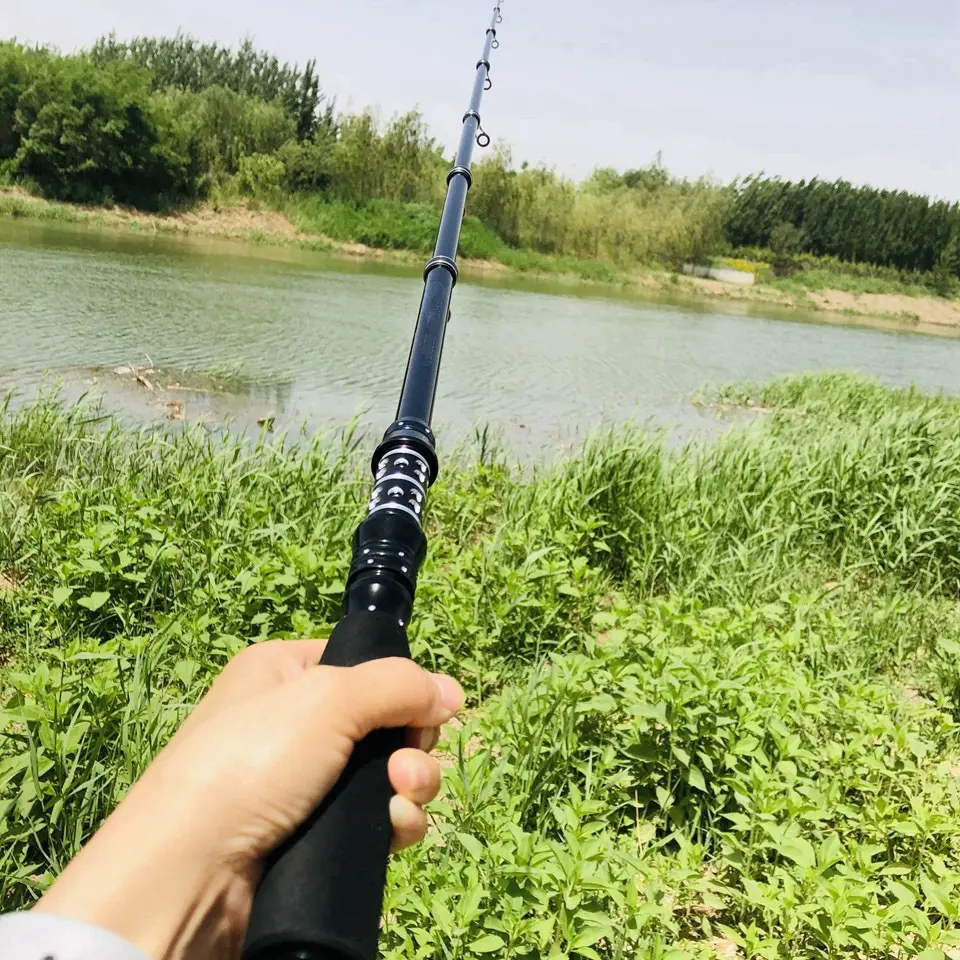 Ultra short and ultra hard carbon fiber fishing rod with portable telescopic design 1.8-3.0M and large handle fishing rod