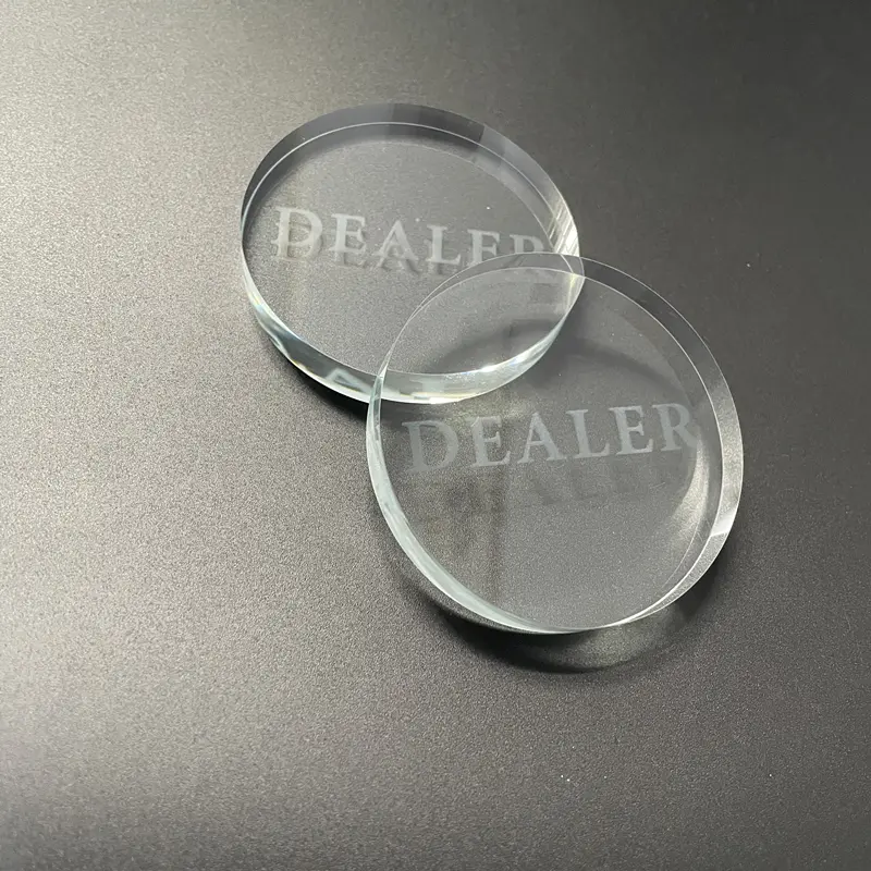Transparent crystal "DEALER" game entertainment, 6cm/2.36inch tabletop game and competitive board game accessories