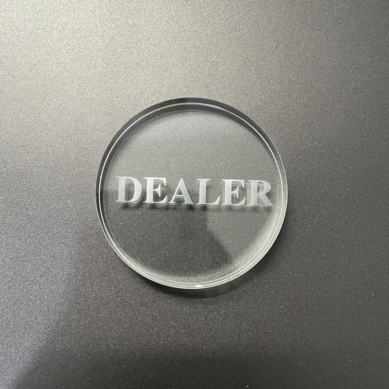 Transparent crystal "DEALER" game entertainment, 6cm/2.36inch tabletop game and competitive board game accessories