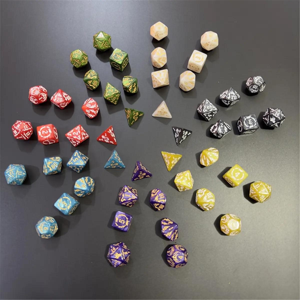 7pcs/set Of New Pattern DND Dice Set D4 D6 D8 D10 D12 D20 Multi-sided Dice For TRPG Dungeons & Dragons Board Game High Quality
