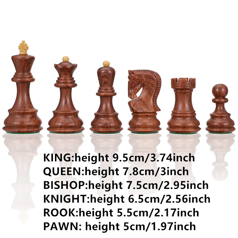 45cm/ 17.7-inch solid wood chessboard Large chess , high-end large king 9.5cm/ 3.7-inch 4x weighted plastic chess piece set