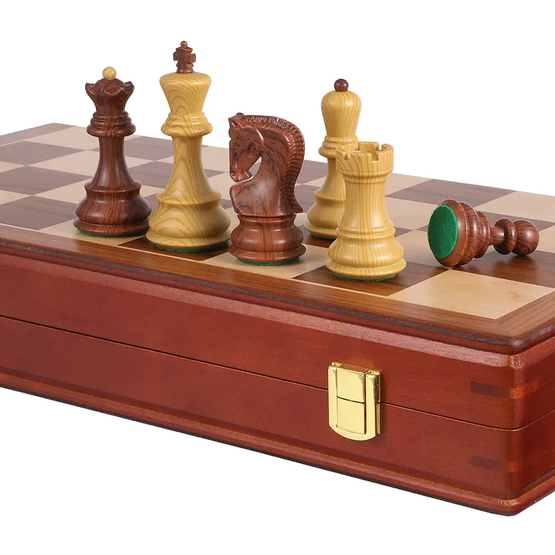 45cm/ 17.7-inch solid wood chessboard Large chess , high-end large king 9.5cm/ 3.7-inch 4x weighted plastic chess piece set