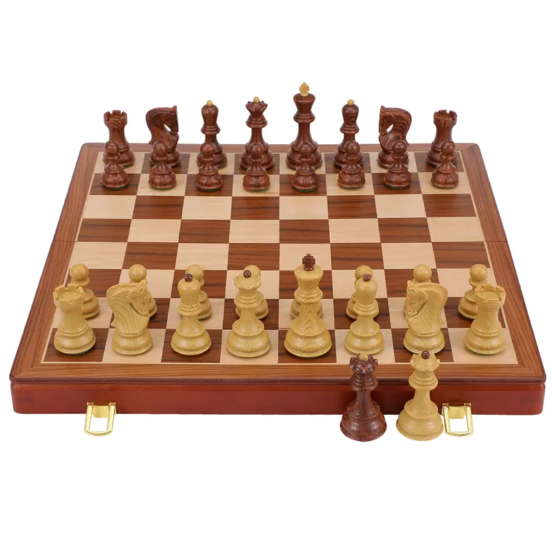 45cm/ 17.7-inch solid wood chessboard Large chess , high-end large king 9.5cm/ 3.7-inch 4x weighted plastic chess piece set
