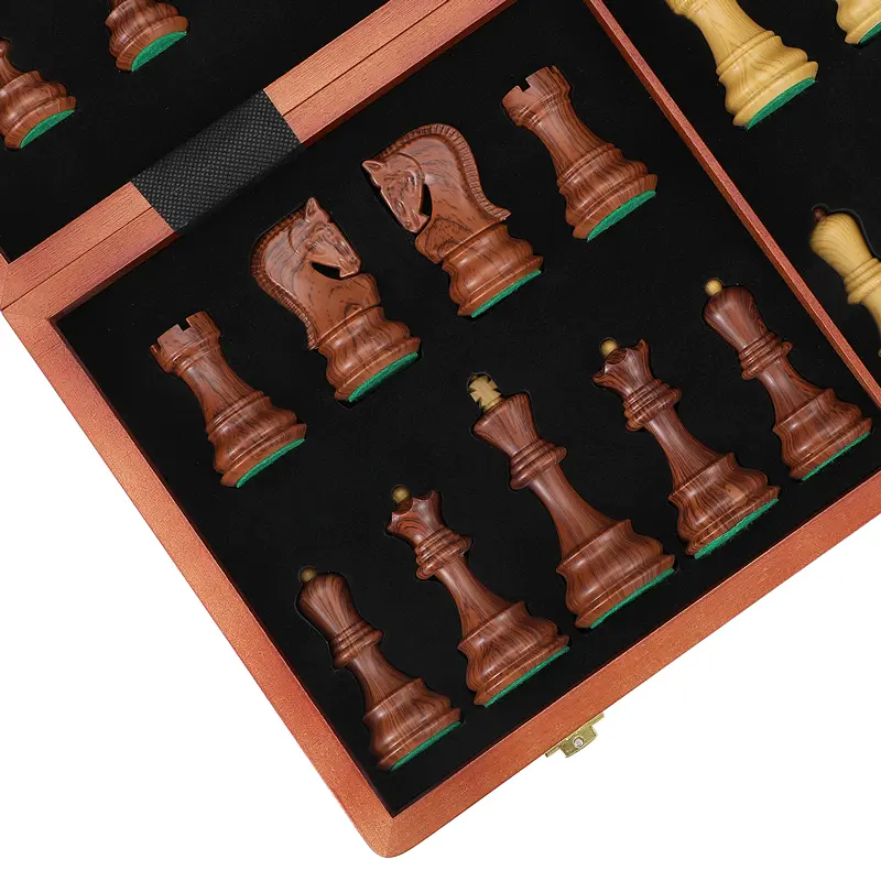 45cm/ 17.7-inch solid wood chessboard Large chess , high-end large king 9.5cm/ 3.7-inch 4x weighted plastic chess piece set