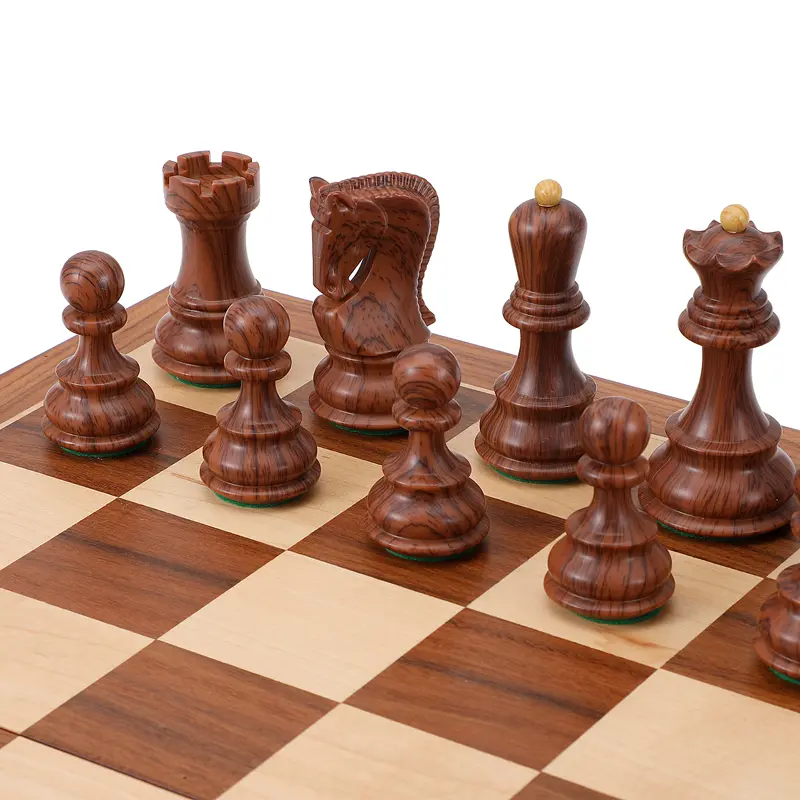 45cm/ 17.7-inch solid wood chessboard Large chess , high-end large king 9.5cm/ 3.7-inch 4x weighted plastic chess piece set