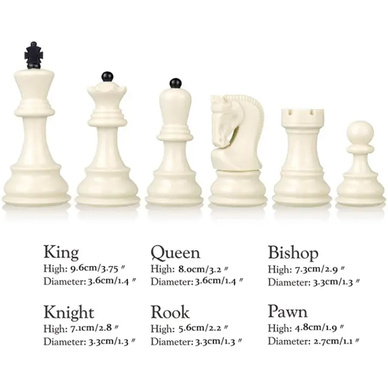 New large 48cm/19inch folding chess set with a special design for the enhanced pieces and made of PVC material, is an ideal gift