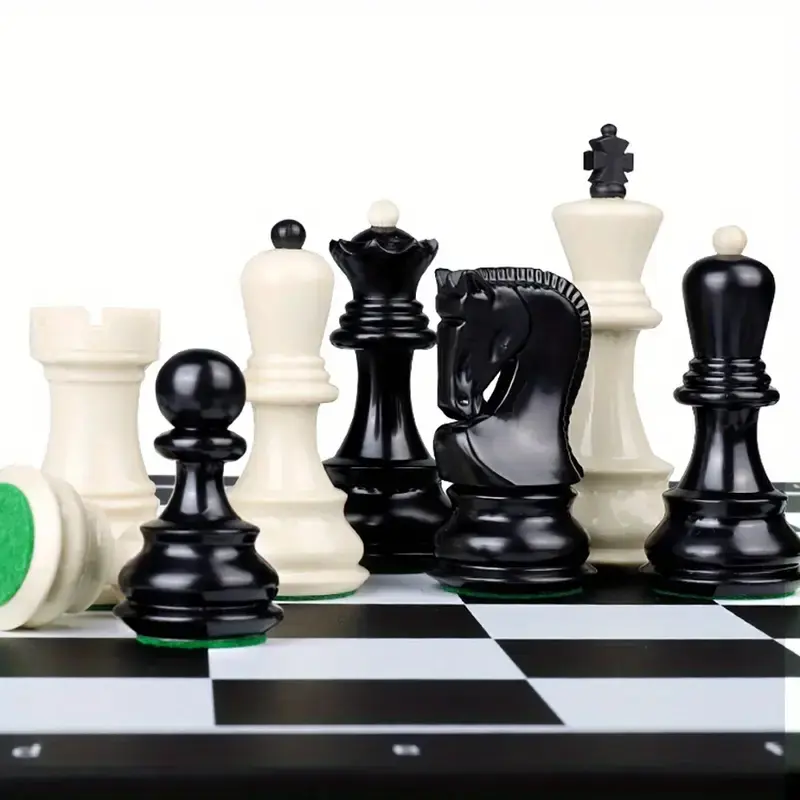 New large 48cm/19inch folding chess set with a special design for the enhanced pieces and made of PVC material, is an ideal gift