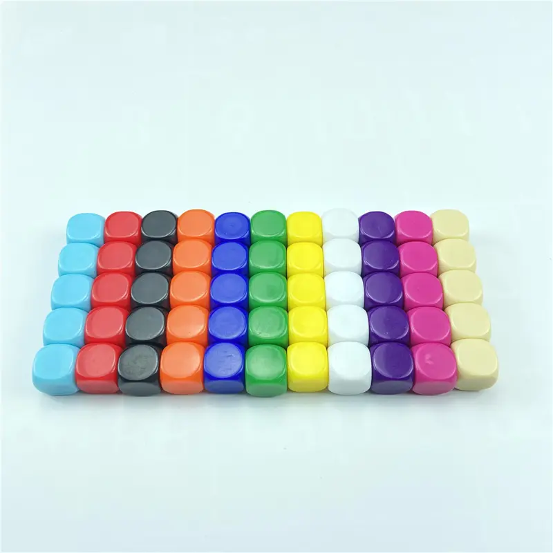 100Pcs/Lot 16mm Dice Rounded Corner Boardgame Acrylic Hexahedron Blank Dice Write Color Free Creativity Interesting DIY Dice