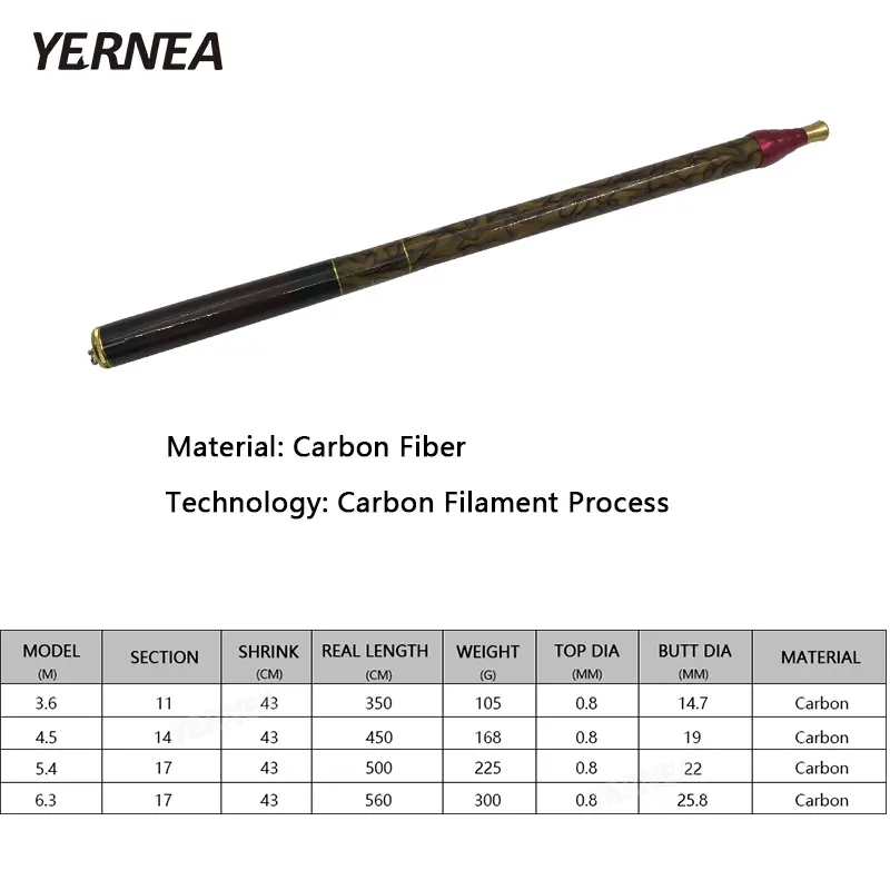New carbon fiber fishing rod, ultra-light carp fishing rod, telescopic positioning 3.6m, 4.5m, 5.4m, 6.3m carp fishing rod