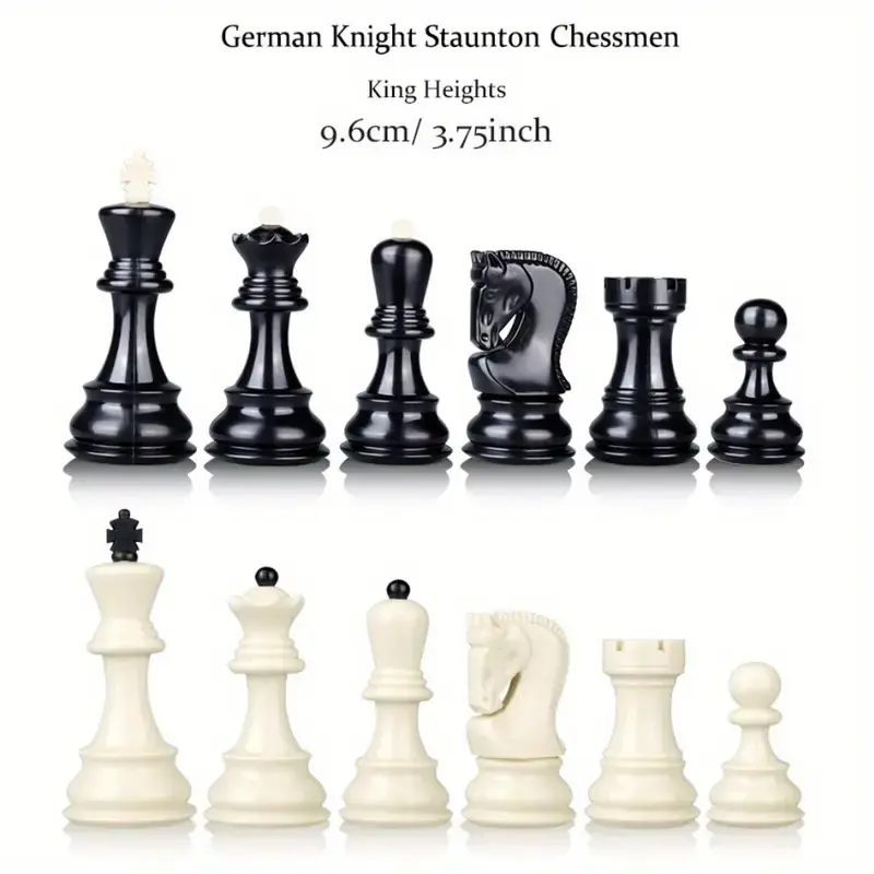 New large 48cm/19inch folding chess set with a special design for the enhanced pieces and made of PVC material, is an ideal gift