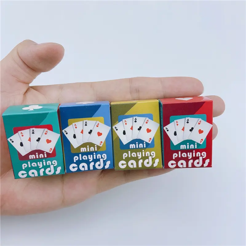 Cute MINI Miniature Games Poker Mini Playing Cards 40X28mm Miniature For Dolls Accessory Home Decoration High Quality