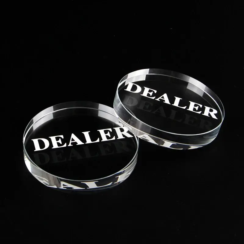 1 Clear Crystal DEALER Size 58*10mm/2.28*0.39in Dealer Texas Game Accessories Board Game Entertainment