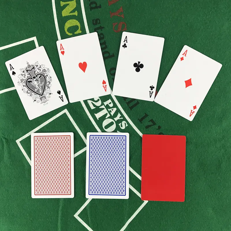 Baccarat Texas Hold'em Plastic Playing Cards Waterproof Frosting Poker Red and Blue Bridge Game 2.28*3.46 inch Yernea