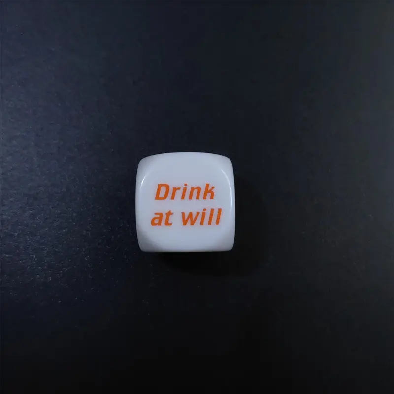 2 Pcs Of 2cm /0.79in Or 2.5cm /0.98in Color Printed English Wine Dice Creative Wine Dice Bar Game Nightclub Large Color Dice