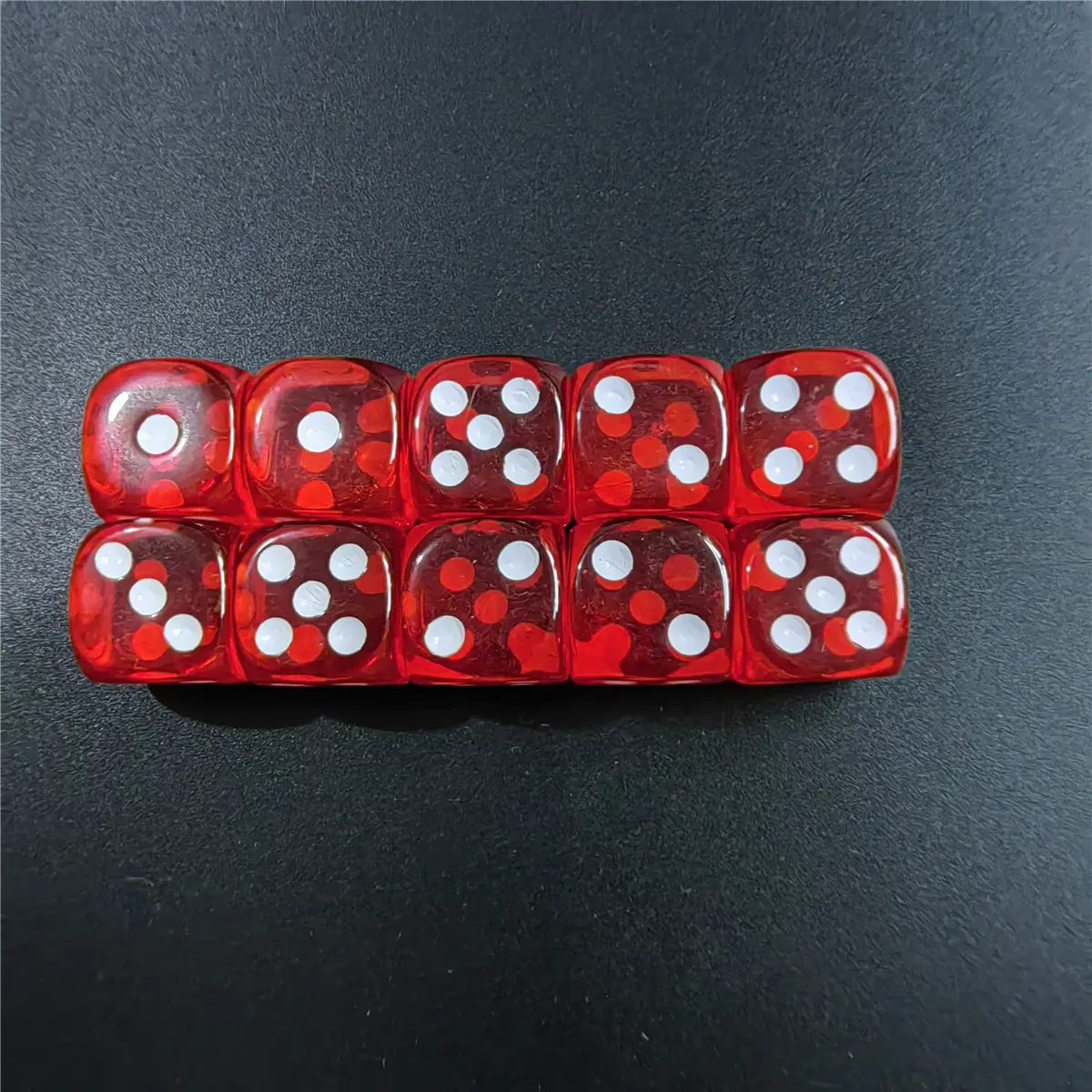10pcs/set Of Acrylic Blue Yellow Green Red Dice Transparent Color 16mm Round Corner Four-color Hexahedron Board Game
