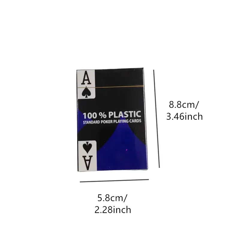 2 pcs of plastic playing cards PVC narrow card frosted waterproof premium game Entertainment 8.8CMX5.8CM/3.46*2.28inch