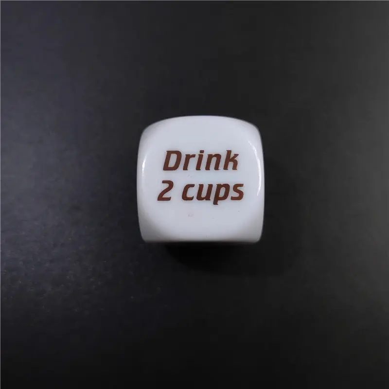 2 Pcs Of 2cm /0.79in Or 2.5cm /0.98in Color Printed English Wine Dice Creative Wine Dice Bar Game Nightclub Large Color Dice