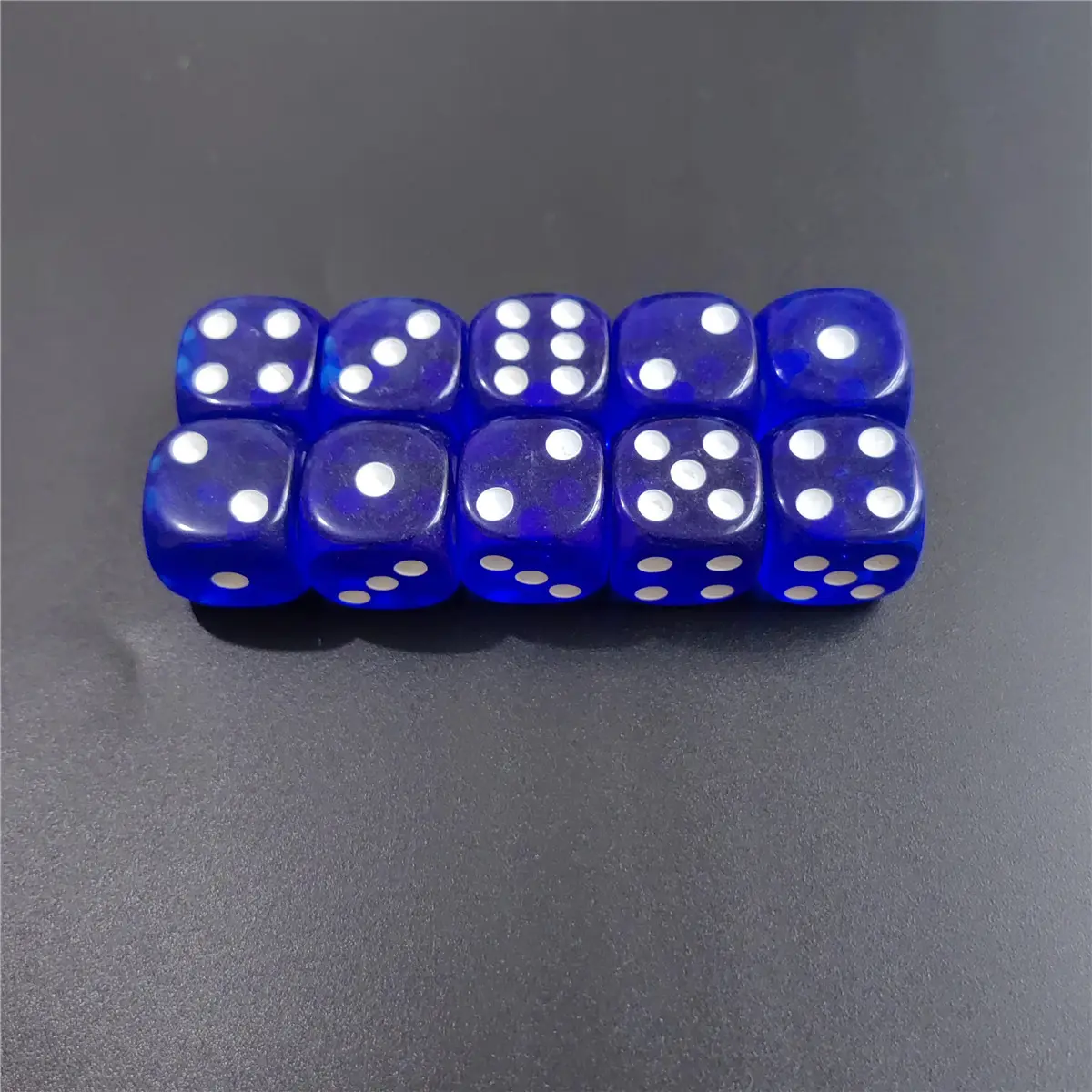 10pcs/set Of Acrylic Blue Yellow Green Red Dice Transparent Color 16mm Round Corner Four-color Hexahedron Board Game