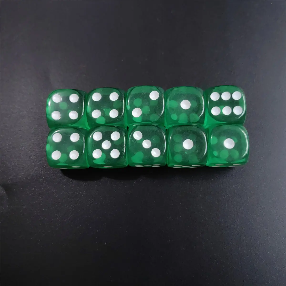 10pcs/set Of Acrylic Blue Yellow Green Red Dice Transparent Color 16mm Round Corner Four-color Hexahedron Board Game