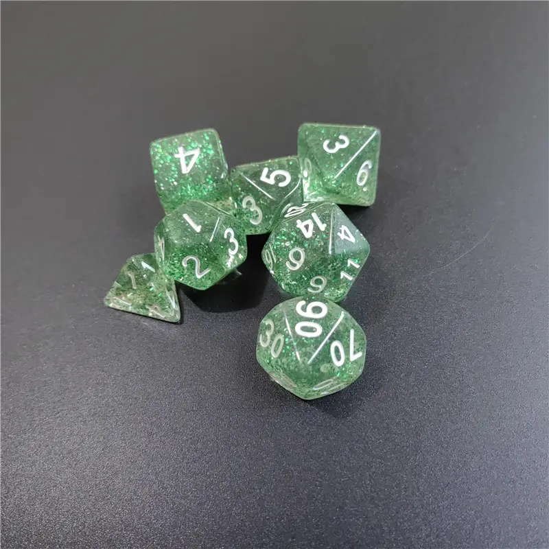 7 PCs 1 Set Of Transparent Flash Point Dice New Acrylic Set D4 D6 D8 D10 D12 D20 Multi-sided Dice TRPG Dungeons & Dragons Game