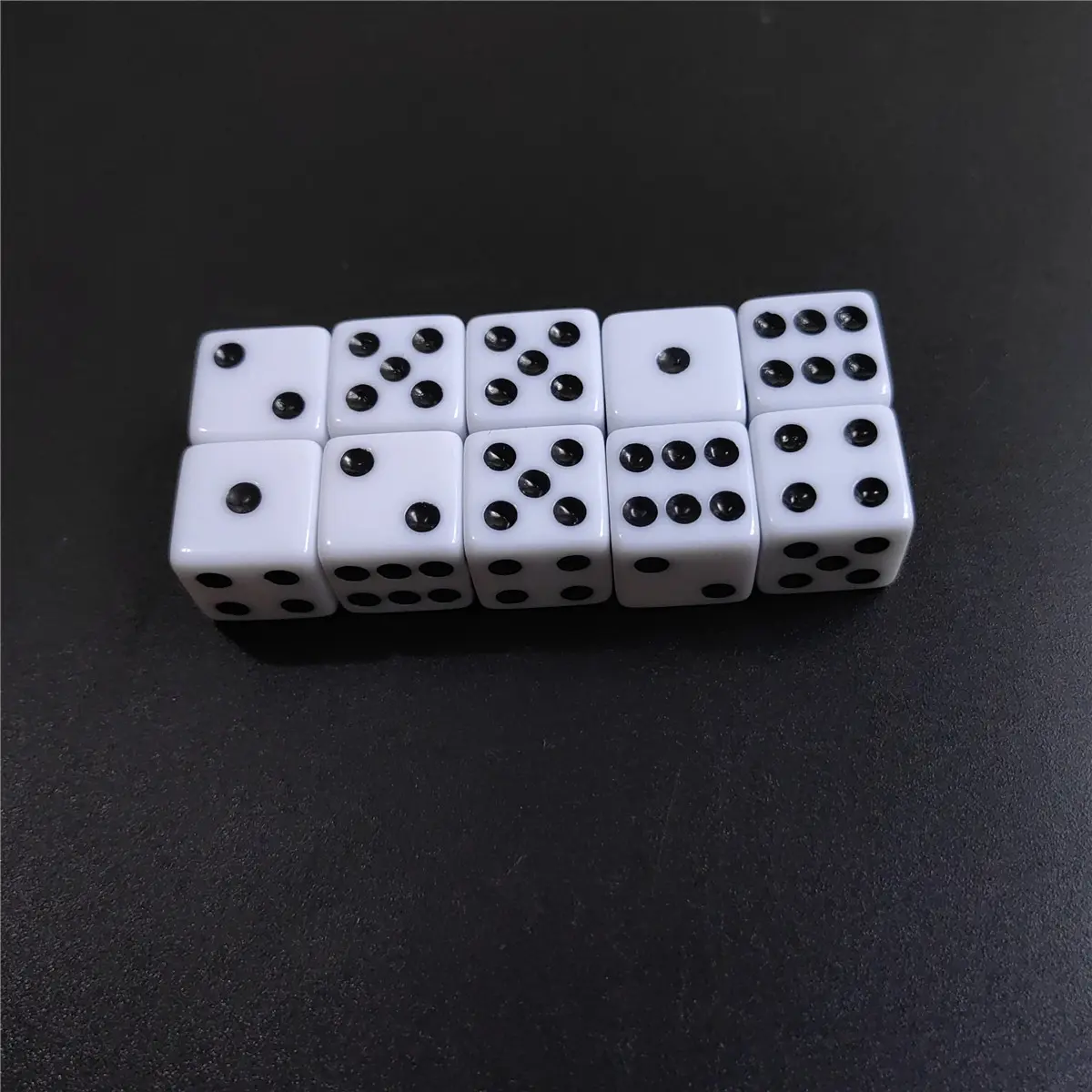 10 Pcs/set 14mm/0.63inch Acrylic Six Sided Standard Dice For Table Games, Party, Club Board Game
