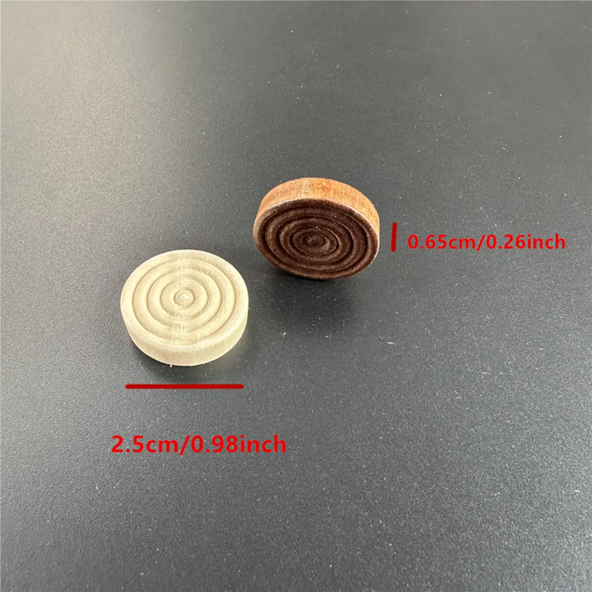 24pcs/set of 2.5cm/0.98inch round Wooden Checkers Round International Checkers Pieces Used for Board Game Backgammon Accessories