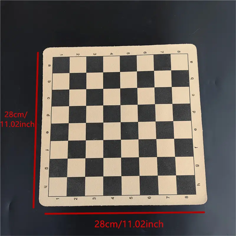 Chess Folding Leather Flannelette Material Small Chess Board 28cm/11inch Square Portable Chess Board