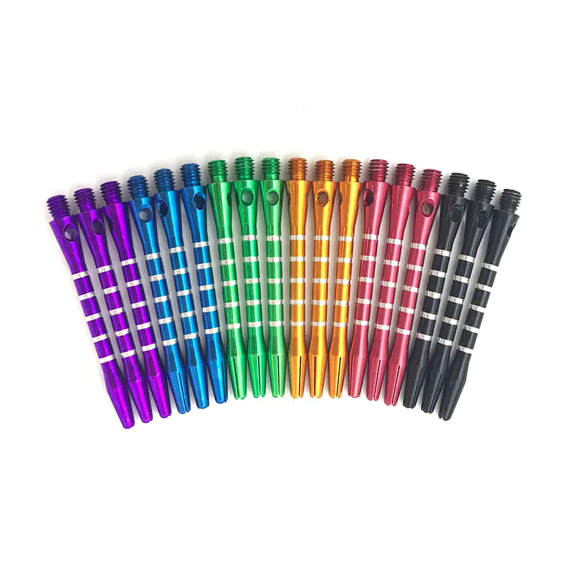 18Pcs/set Darts Shafts Accessories Six Colors Aluminum Screw Dart Shaft Standard 2BA Long 48mm Shafts Wholesale Flechette