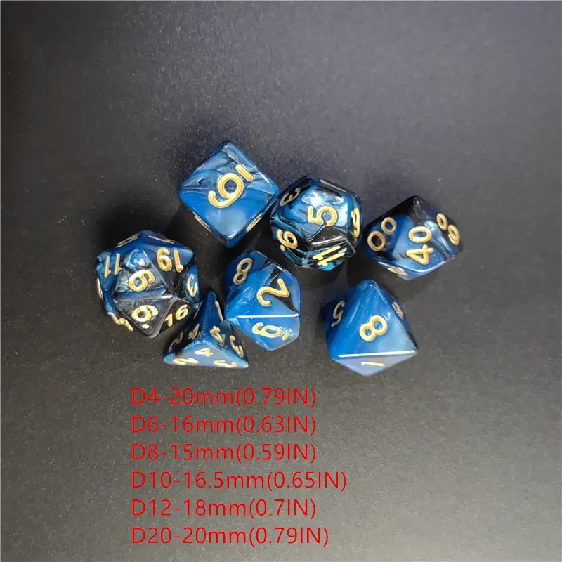 7 Pcs1set Galaxy Series Style DND Dice Set D4 D6 D8 D10 D12 D20 Multi-sided Dice For TRPG Dungeons & Dragons Board Game