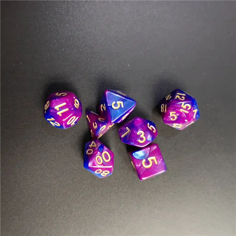 7 Pcs1set Galaxy Series Style DND Dice Set D4 D6 D8 D10 D12 D20 Multi-sided Dice For TRPG Dungeons & Dragons Board Game