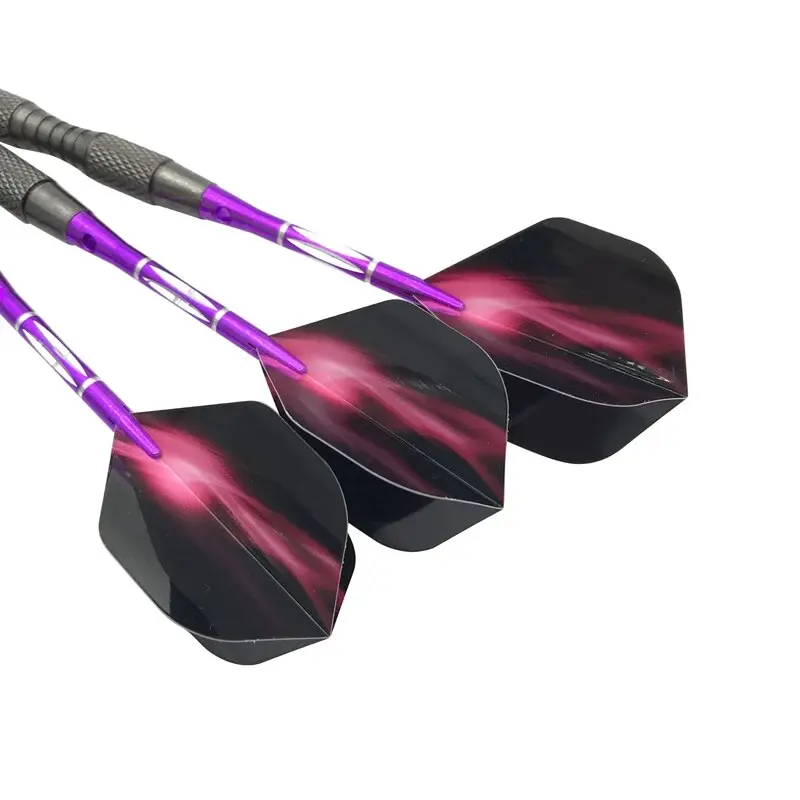 3pcs/set Of Metal High-grade Imitation Tungsten Steel Darts 20g Competition Training Purple Carved Rod Purple Dart Wings