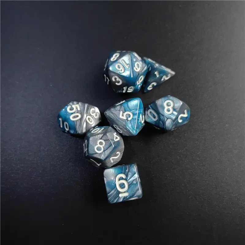 7PCS 1 Set 8 Colors Galaxy Style DND Dice Set D4 D6 D8 D10 D12 D20 Multifaceted Dice Are Used For TRPG Dragon Dungeon Board Game