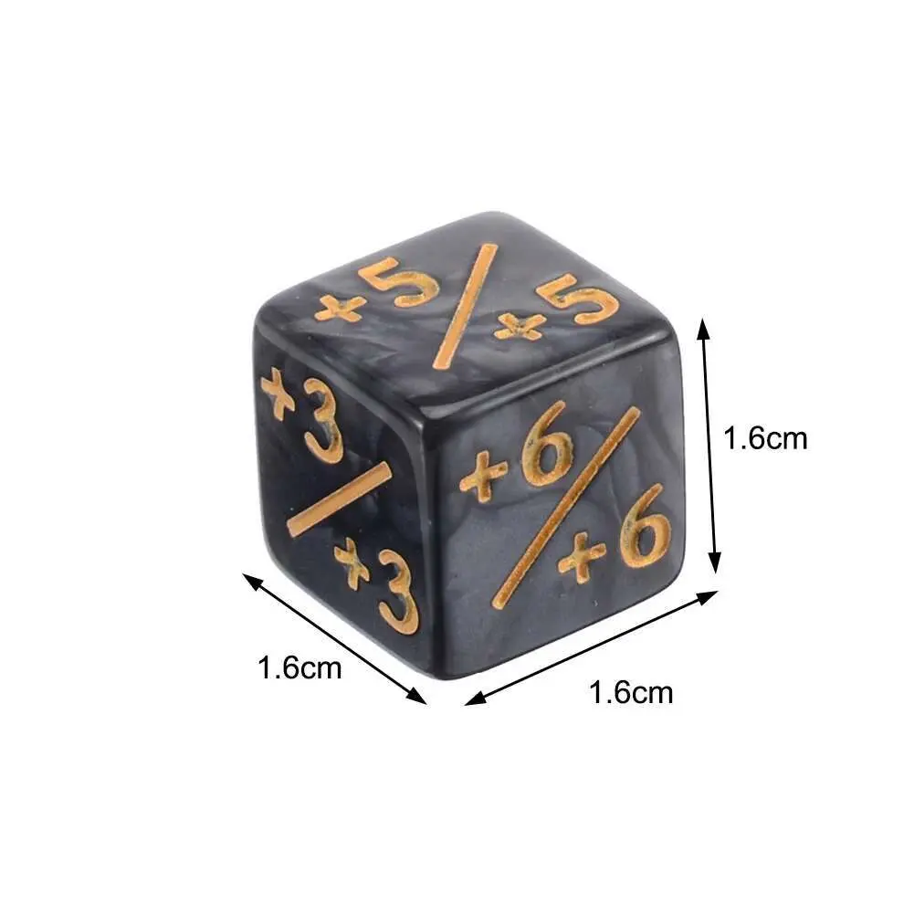 10pcs 1.6cm/0.63-inch dice counter with positive+1/+1 and negative -1/-1 dual color positive and negative dice