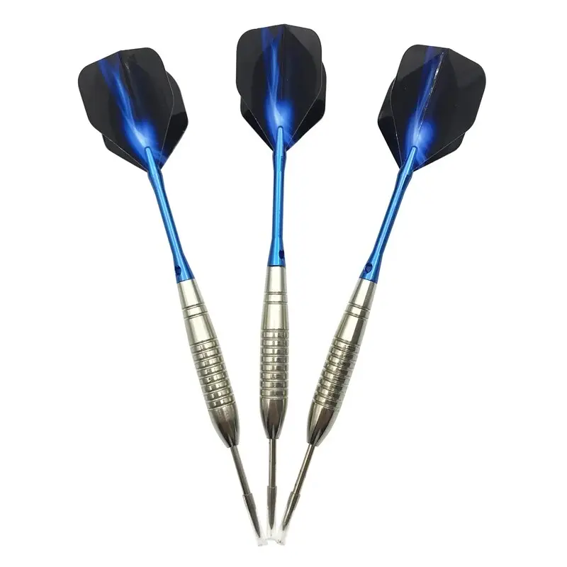 3pcs/set Of 22g Torpedo Silver Dart Needle Blue Aluminum Rod Blue Aurora Wing Throwing Game Adult Training Entertainment