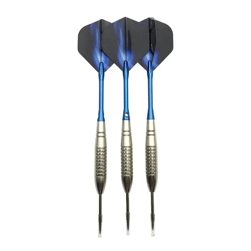 3pcs/set Of 22g Torpedo Silver Dart Needle Blue Aluminum Rod Blue Aurora Wing Throwing Game Adult Training Entertainment