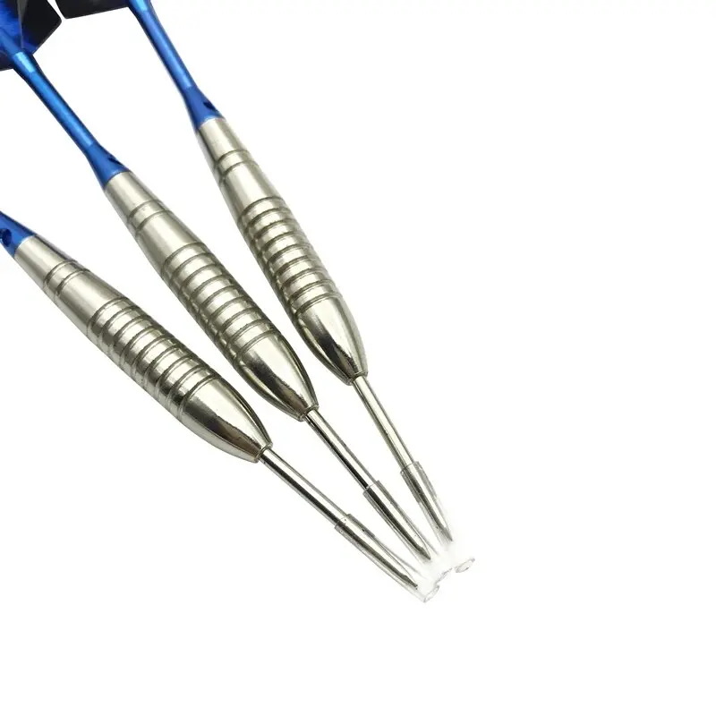 3pcs/set Of 22g Torpedo Silver Dart Needle Blue Aluminum Rod Blue Aurora Wing Throwing Game Adult Training Entertainment