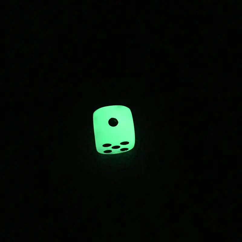 10Pcs/Lot 14mm Luminous Dice Rounded Corners Black Spots Dice Nightclub Bars KTV Boutique Entertainment Glowing Dice Set