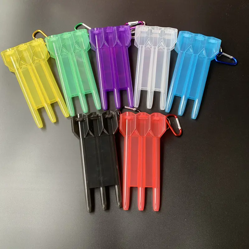 Transparent durable plastic dart box with keychain for soft tips and arrows under 7mm portable dart accessories for dart storage
