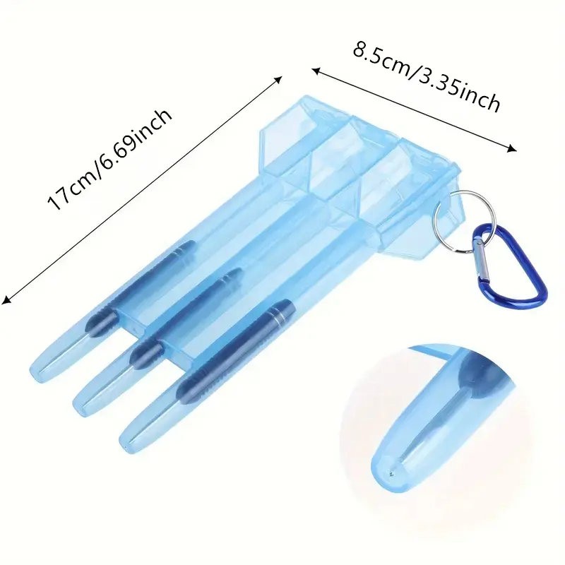 Transparent durable plastic dart box with keychain for soft tips and arrows under 7mm portable dart accessories for dart storage