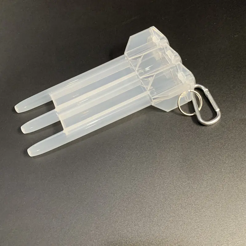 Transparent durable plastic dart box with keychain for soft tips and arrows under 7mm portable dart accessories for dart storage