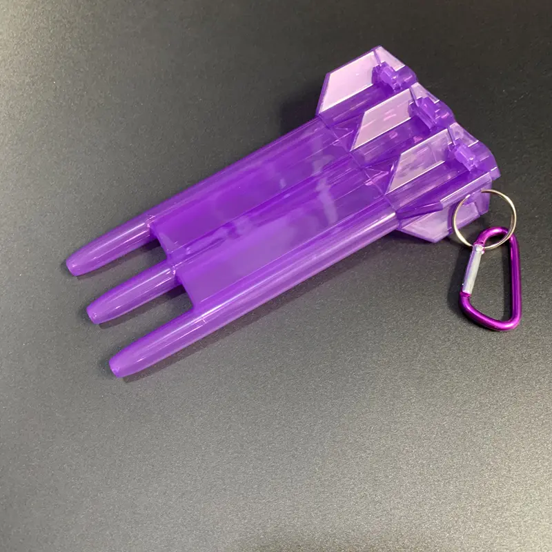 Transparent durable plastic dart box with keychain for soft tips and arrows under 7mm portable dart accessories for dart storage