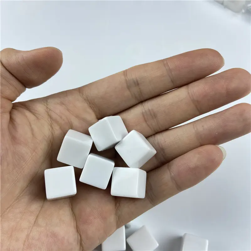 12/14/16/18/20mm 10pcs White Blank Dice Set Acrylic Vertical Angle D6 Blank RPG Dice Write DIY Carving Children Teaching Dice